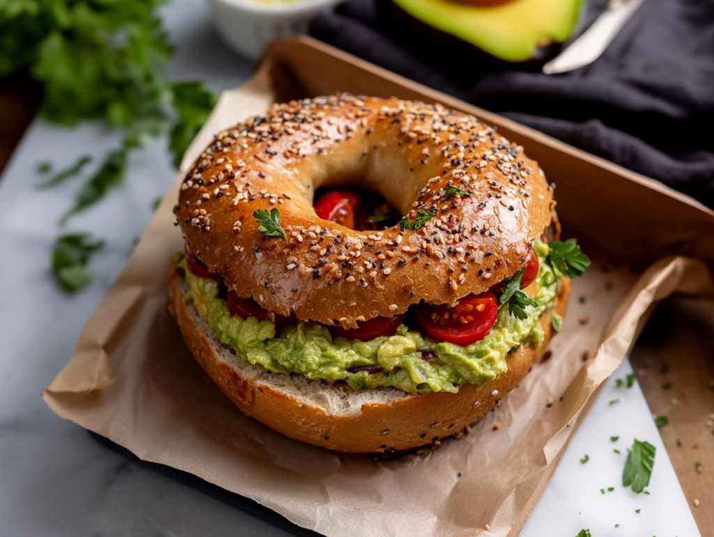 Bagel guacamole