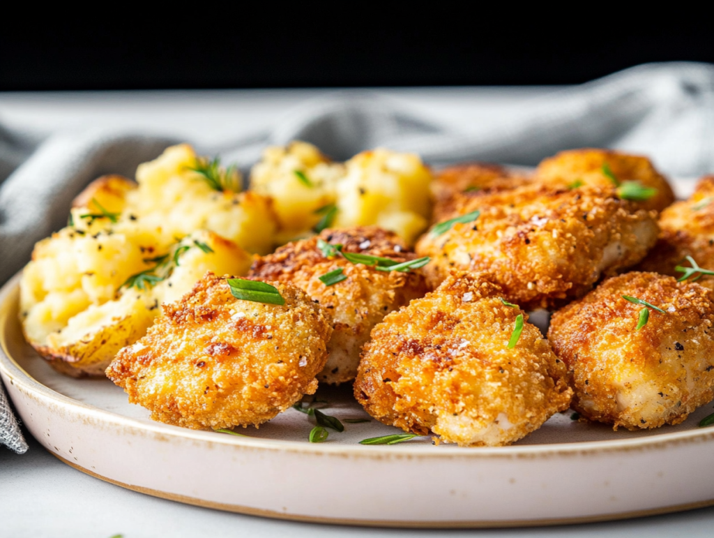 Σπιτικές κοτομπουκιές με smashed potatoes